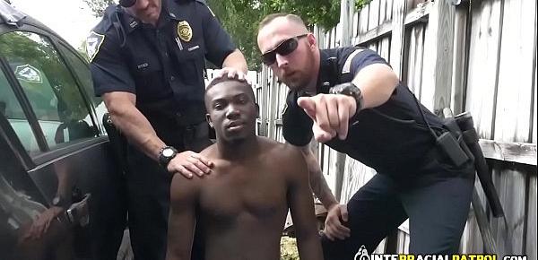  Car Thief is paying for his Sins with these Two White Male Cops with Huge Cocks.